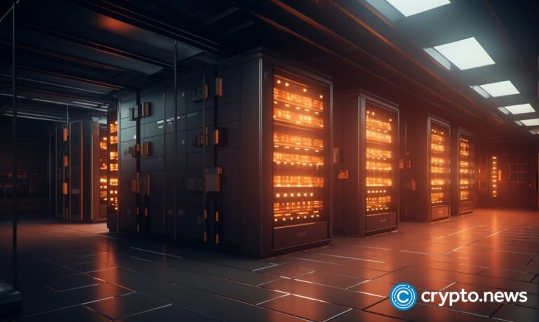 crypto news server room bright light low poly style v5.2